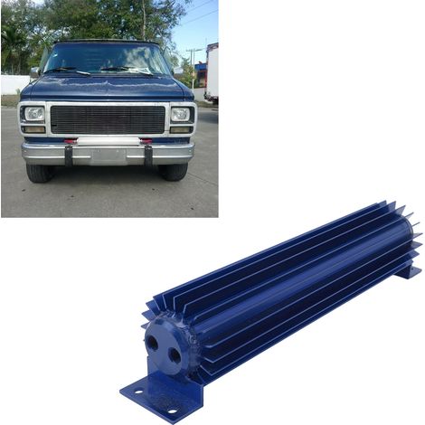 Ailettes de refroidissement de transmission à double canal de 12 pouces, en aluminium anodisé, de type universel, convenant à la plupart des voitures et camions, bleues. (1/5)