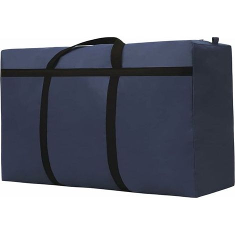 Grand sac de rangement de 180 L, tissu Oxford, imperméable, lavable, convient pour les bagages de voyage (100 x 60 - 30 cm, bleu foncé) (1/5)