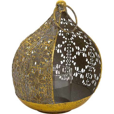 Portavelas de metal dorado 18.5x17x23.5 (1/5)