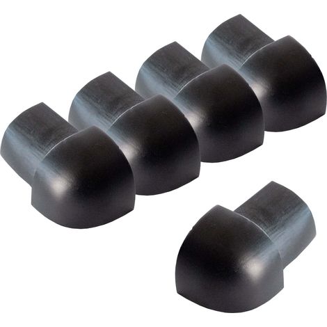 Dalsys Angle extérieur pour rail de carrelage aluminium (anodisé) Profilé en quart de cercle, profilé pour carrelage - 10mm, 5 pièces Noir