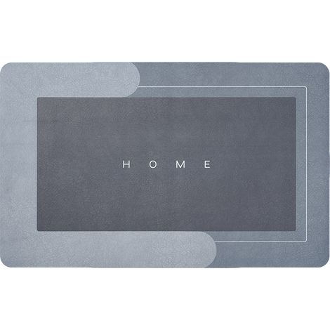Tapis de Bain Antiderapant, Super Absorbant Floor Mat, Sèche Rapide Absorbant, Tapis de Sol Lavable en Machine, Tapis de Salle de Bain, Douche, WC, 50X80 cm Bleu (1/5)