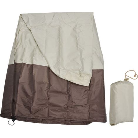 Jeffergarden Couverture de fontaine de jardin, tissu Oxford enduit d'argent 210D, imperméable, protection pour terrasse extérieure, beige et café (1/5)