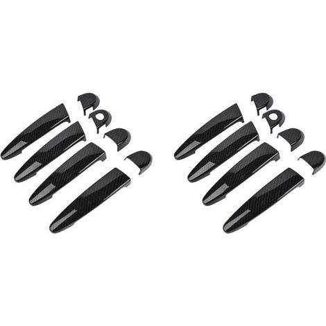 Huit coques de poignées de porte extérieures en fibre de carbone adaptées aux modèles BMW Série 1, Série 2, Série 3, Série 4 E87, E90, E91, E92, E93, F30, X1, X2, X3, X4, X5 et X6 à conduite à gauche.