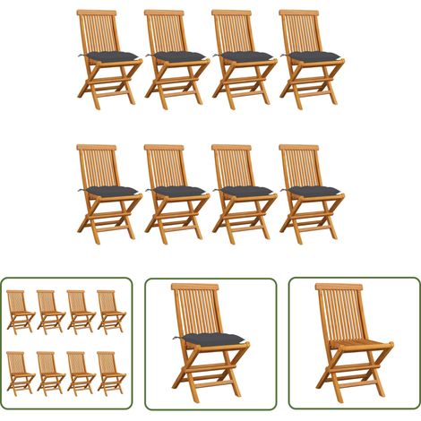 Furniture Limited - Chaises de jardin avec coussins anthracite lo (1/5)
