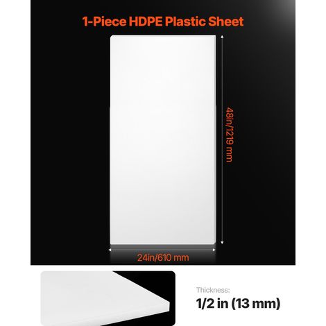 Panneau PEHD, Plaque en Plastique Polyéthylène, 610 x 1219 mm, Épaisseur 13 mm, Haute Densité, Lisse, pour Artisanat de Bricolage,… (1/5)