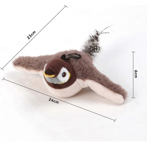 Oiseau volant électronique interactif pour chat, jouet à suspendre pour animal de compagnie, ailes battantes, moineau