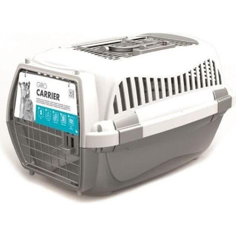 MPETS Cage de transport 57 x 36 x 32 Pour chien - M - Gris et blanc (1/2)