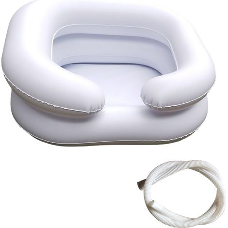 Lavacabezas hinchable con manguera para lavarse el pelo en la cama adecuado para personas mayores, personas con discapacidad, mujeres embarazadas o personas lesionadas. (1/5)
