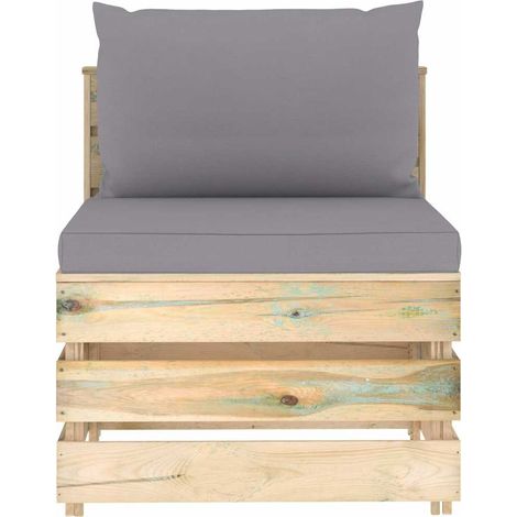 Maison Exclusive - Modulares Mittelsofa mit Kissen Grün Imprägnie (1/5)