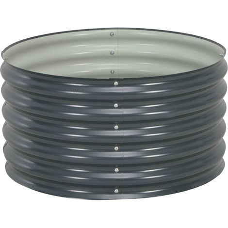 Jardinière, Pot de Fleurs d'extérieur, Lit surélevé de jardin 80x80x44 cm Acier galvanisé Gris OIB8886E (1/5)