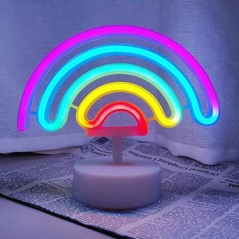 (Arc-en-ciel)Enseigne au néon - Arc-en-ciel - Chambre - Alimentée par USB - Fonctionne sur batterie - Ambiance romantique (1/5)