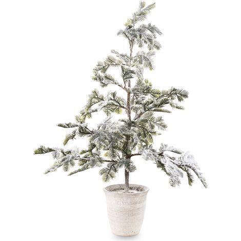 Schneebedeckter, mehrfarbiger Weihnachtsbaum 80x50x50 cm (1/5)