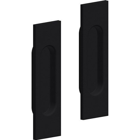 Slid'Up By Mantion – Lot de 2 poignées à encastrer rectangulaires – Acier finition noir – Dimensions 125 x 33 mm – Pour portes coulissantes 25 mm minimum