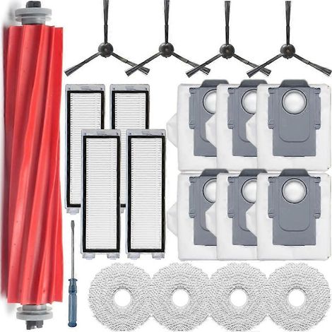Kit d'accessoires pour aspirateurs Q comprenant une brosse principale, une lingette de nettoyage, des brosses latérales, un filtre HEPA et un sac d'aspiration. (1/5)