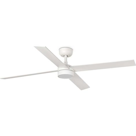 Faro Rudder Ventilateur de plafond encastré Rudder Smart LED 132 cm, blanc mat, pales en bois de frêne, CCT, 4 pales réversibles (1/5)