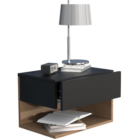 Comodino appeso a parete in legno Usal XL 45cm 30x45x32 - VCM