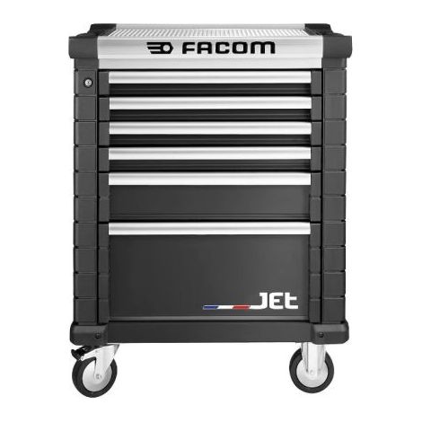 Facom – Servante d'atelier roulante en acier 6 tiroirs – Dimensions 569 x 421 x 60mm – Capacité de charge 140kg – Chariot à roulettes