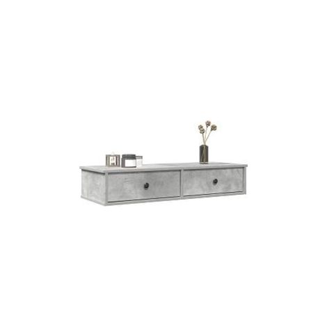 Étagère murale avec tiroirs gris béton bois d'ingénierie (1/5)