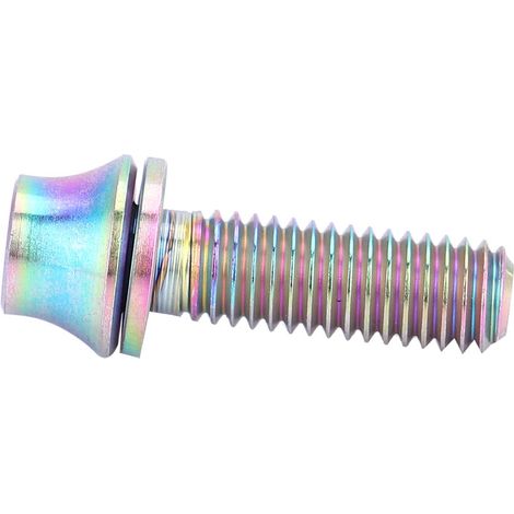 Vis de porte-bidon en alliage de titane pour vélo M5x12/16 mm avec rondelle (Rainbow M5x16) (1/5)