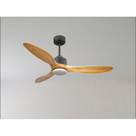 Modulo de KlassFan - Ventilateur de plafond avec Lumière gris basalte et bois idéal pour 25 à 40 m² KLDC1P2WoL1Wo (1/5)