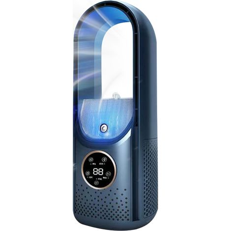 Ventilateur sans Ventilateur USB Portable Fonction Climatiseur avec 6 Vitesses et Timer + Spray Humidification pour Bureau ou Maison