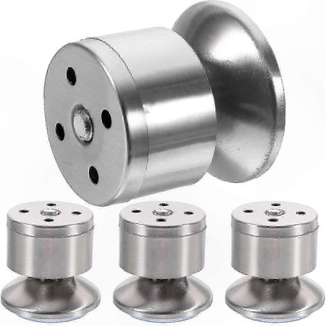 Lot de 4 rehausseurs de meubles carrés en métal argenté, hauteur réglable, 66-69 cm (1/5)