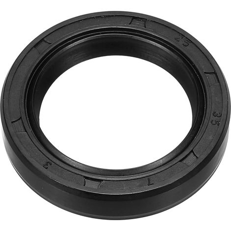 Oil Seal, 25mm x 35mm x 7mm Nitrile Rubber Cover Double Lip Spring Loaded TC Oil Shaft Seal for Bearing Shaft, Black (1/5)