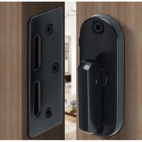 Verrou de porte coulissante à 90 degrés en acier inoxydable avec boucle incurvée. (1/3)