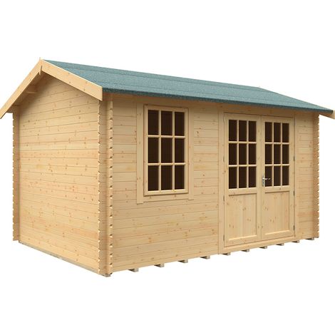 14x10 The Henley 28mm Cabin - L415 x W295 x H272.6 cm - Solid Wood/Softwood/Pine - Natural