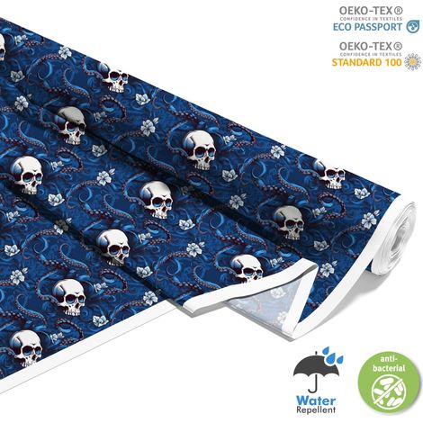 OUTDOOR DEKOSTOFFE OXFORD - Motiv der Schädel I DX4848