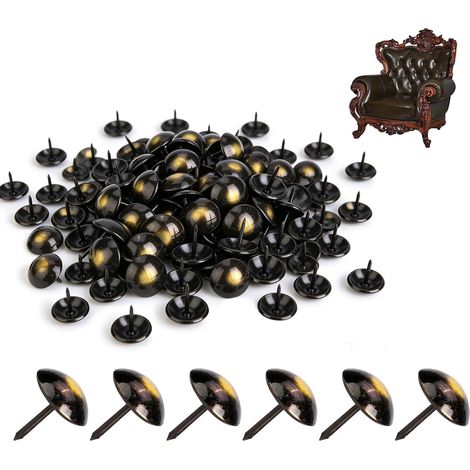 100 pièces Clous de Tapissier, Clous Ameublement Décoratifs, punaises d'ameublement rétro tête ronde ongles décoratifs épaissi meubles ongles canapé artisanat attache(16 20mm) (1/5)