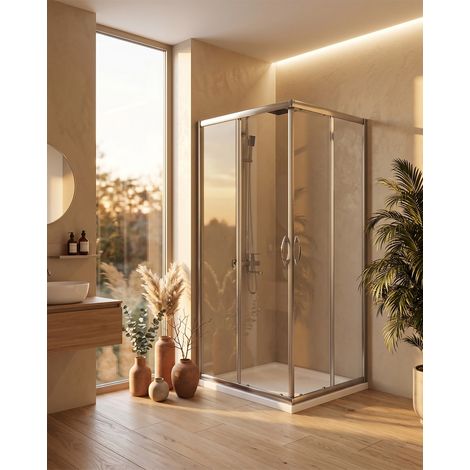 Exagonshop Box doccia 70x100 Genio due ante scorrevoli 6 mm