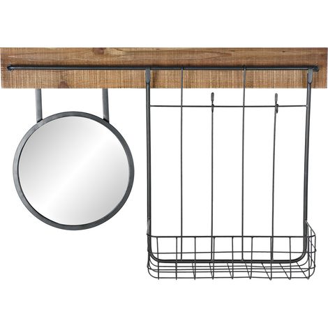 Wandspiegel DKD Home Decor Schwarz Metall Tanne Spiegel (80 x 15 x 20 cm) (1/4)