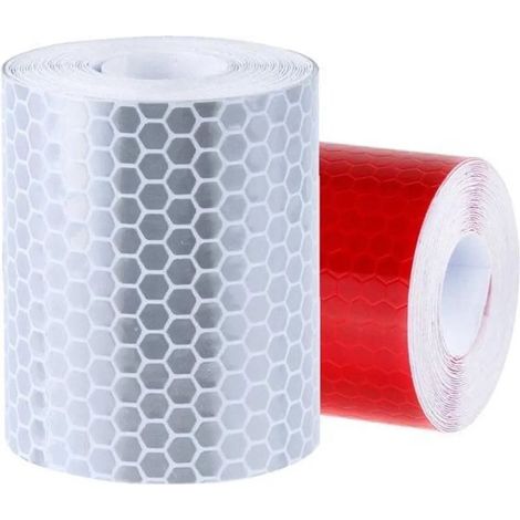 Bande réfléchissante rouge et blanche 5 x 300 cm pour signalisation visibilité et marquage des équipements et surfaces (1/5)