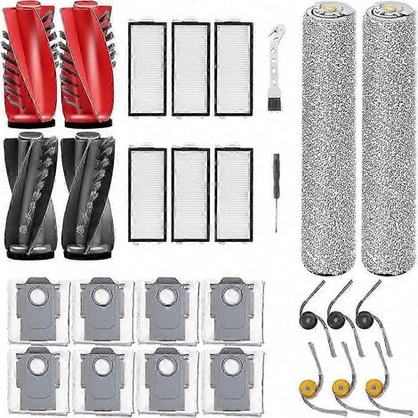 Pièces de rechange pour aspirateur robot Qrevo Curv 2 Flow : brosses principales, filtres, sacs à poussière, rouleaux de nettoyage. (1/5)