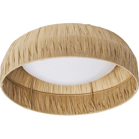 OSRAM Decor Plafonnier décoratif avec abat-jour en bambou, 300 mm, 12 W, 400 lm, 3000 K, blanc chaud 830, IP20, marron, LED non interchangeable (1/5)
