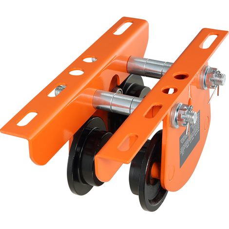 Mophorn Carro manual para polipasto eléctrico , capacidad de 2200 lb/1 tonelada, carro de empuje con ruedas dobles, ancho de brida de viga ajustable de 2,68" a 4,33" para PA200, PA250, PA300, PA400, P