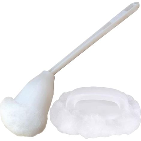 Brosse de toilette, nylon, blanc, pour WC et salle de bain (1/5)