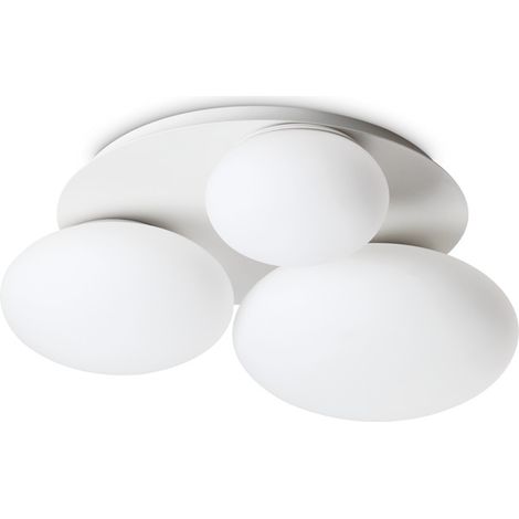 Plafoniera Contemporanea Ninfea Metallo Bianco 3 Luci Gx53 9W 3000K Luce Calda (1/2)
