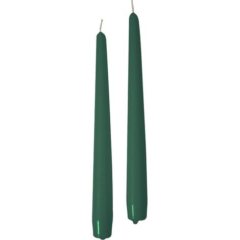 CERERIA DI GIORGIO Candele Coniche Verde Scuro 25 cm - 2 PZ Inodore (1/3)