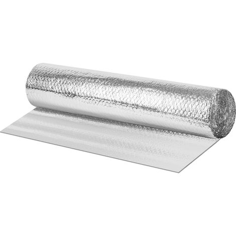 ECD Germany Isolante termico termoriflettente 1x10 m per interni ed esterni barriera radiante a bolle d'aria 6mm alluminio su entrambi i lati protegge da freddo e caldo impermeabile per tetto e pareti (1/5)