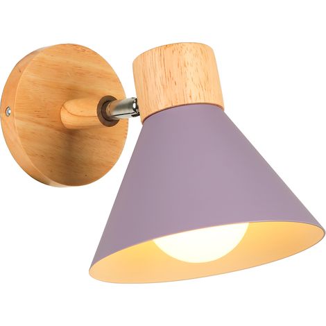 Apliques Retro Interior Lámpara De Pared Metal E27 Lámpara De Pared Vintage Para Salón Dormitorio Baño (Morado)
