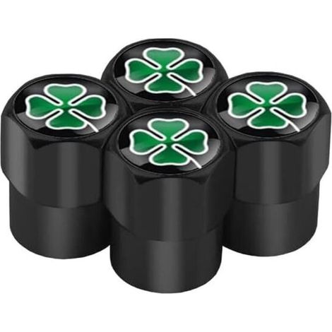 CSPARKV (1.3×1×1cm)4 Pièces Bouchons de Valve de Voiture pour Alfa Romeo 159 Giulietta 147 Mito Giulia 156 166 GT Stelvio Tonale, Couvercle de Valve de Pneu de Voiture étanche et Anti-Poussière,A Blac (1/4)