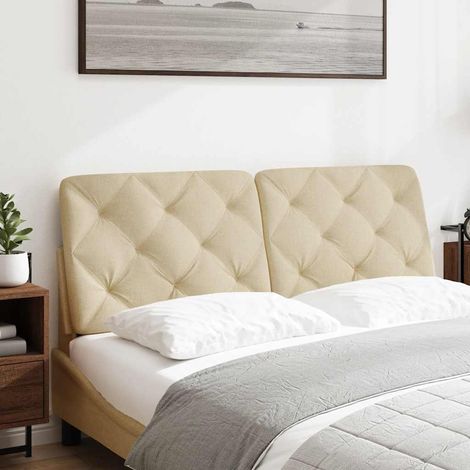 Coussin de tête de lit crème 140 cm tissu CFW14077 (1/5)