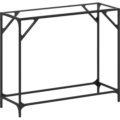 Meuble console d'entrée moderne 98 x 35 x 81cm acier transparent et acier DEC031355