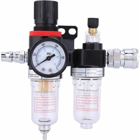 RHG Régulateur de pression du filtre à air 1/4 Séparateur d'eau de l'huile Filtre à air Compresseur d'air Filtre du compresseur d'air avec coupe du lubrificateur pour système (AFC2000)
