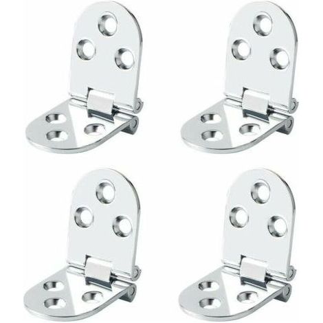Charnières de Table Pliantes Connecteur Rabattable Montage de Meubles en Inox Pliant de 180 Degrés, 2.5 mm d’épaisseur, Finition de Chrome en Acier Inoxydable, 4 Pcs (1/4)