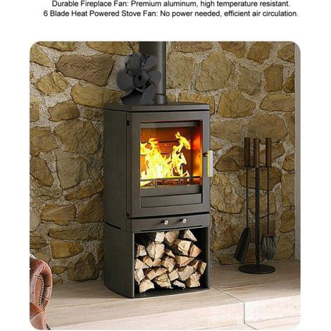 ventilateur de cheminée Ventilateur de poêle à 6 pales, ventilateur thermoélectrique alimenté par la bricolage cheminee (1/4)