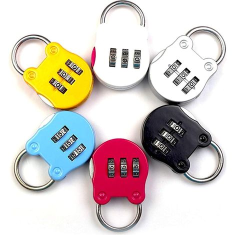 Serrure à Combinaison 6 PCS Cadenas à Combinaison, Cadenas Code 3 Chiffres, Mini Cadenas à Combinaison Réinitialisables Coloré, pour Lockers Gym, école, Clôture et Entreposage etc, Coloré (1/5)