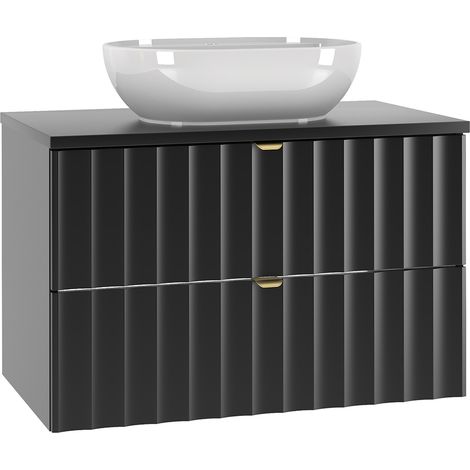 Mobile bagno con lavabo Lexa nero 80cm